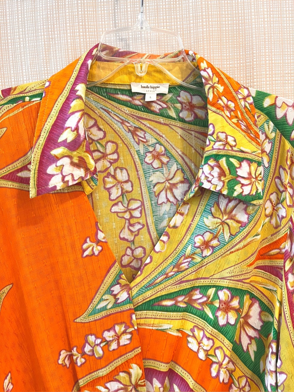 Haute Hippie Cropped Top Paisley Boho Vibrant Festival Playful - Picture 3 of 15